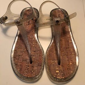 Kate Spade NY Yari Jelly Sandals gold size 7